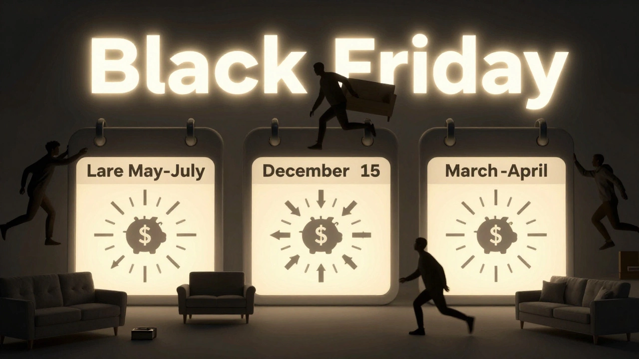 Calendar with three key sale periods glowing, overshadowing a fading Black Friday label.