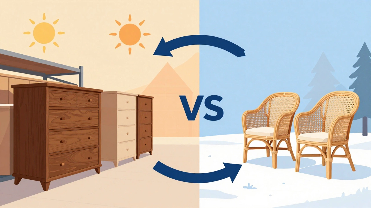 Illustration showing seasonal furniture inventory cycles and discounts