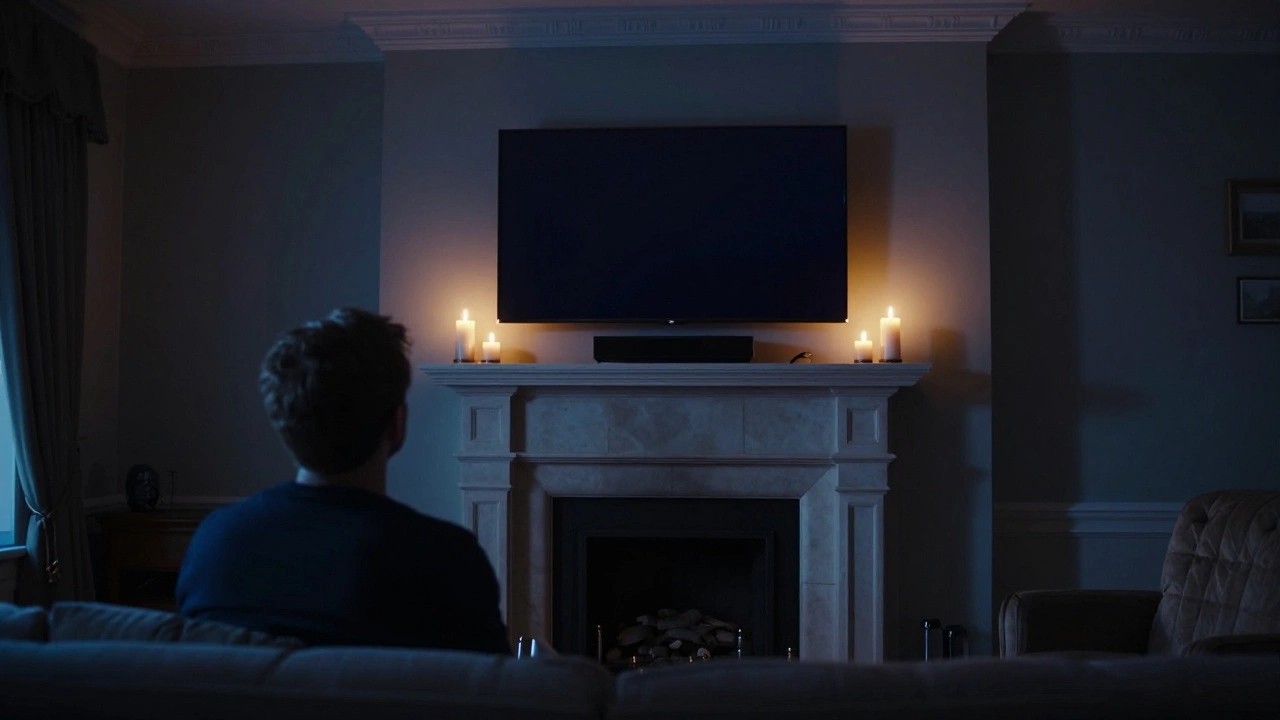 TV mounted too high above a fireplace causing poor viewing angle