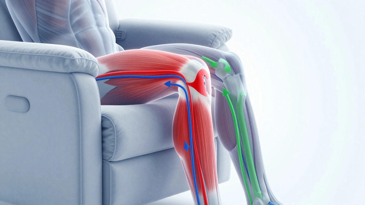 Illustration of restricted blood flow in knee